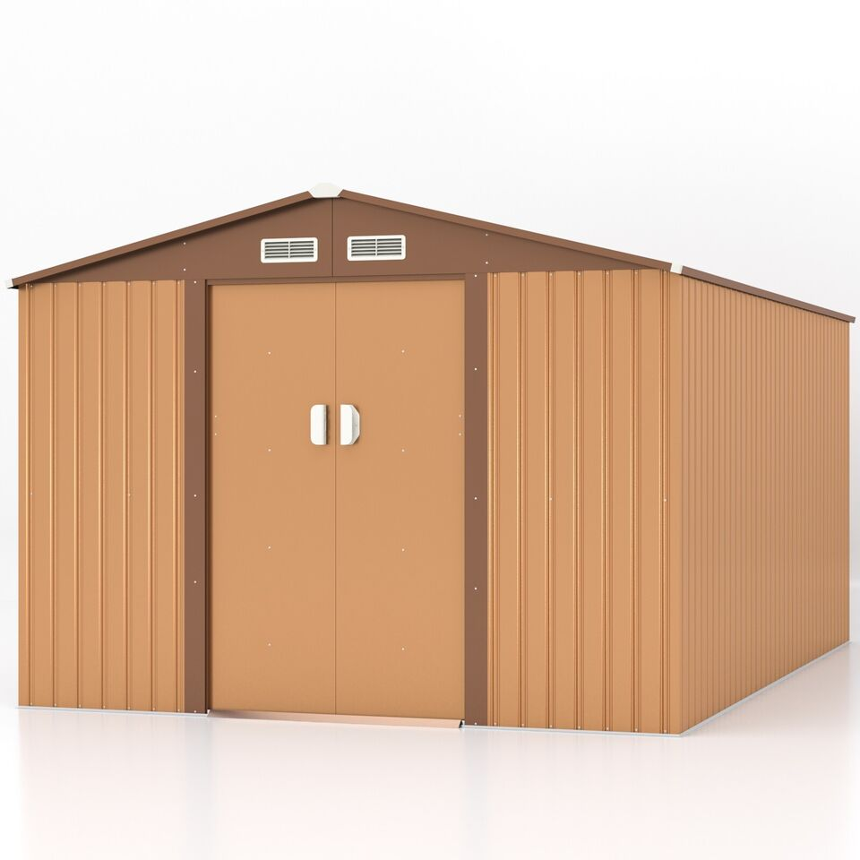 10.5 x 9 Storage Shed Outdoor Large Backyard Garden Steel Utility Tool Shed