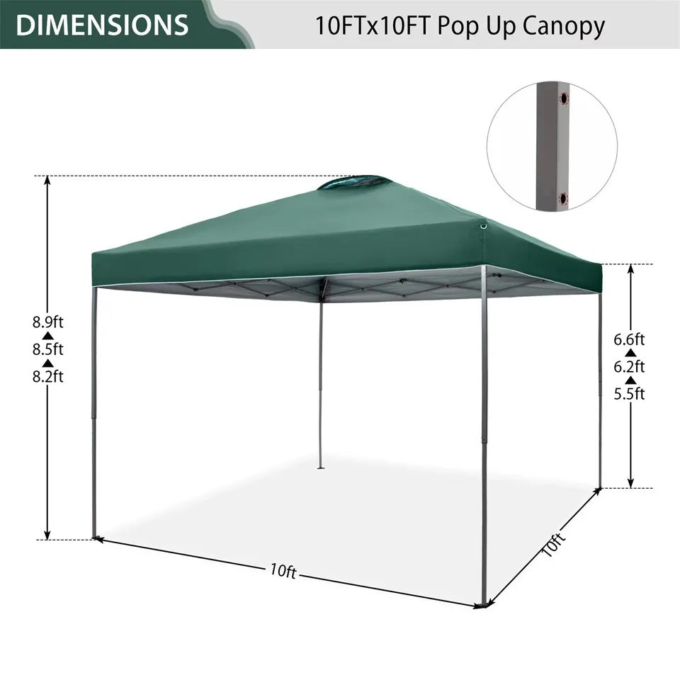 10x10' Commercial Pop UP Canopy Party Tent Folding Waterproof Gazebo Heavy Duty