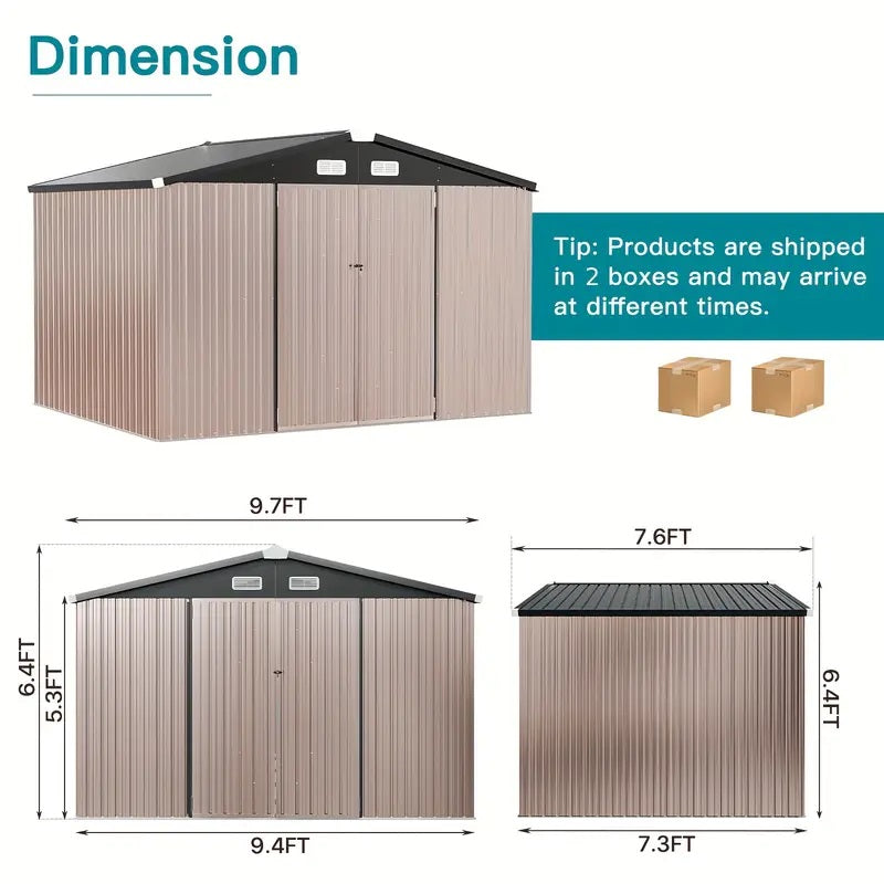 10x12 All Weather Metal Storage Shed