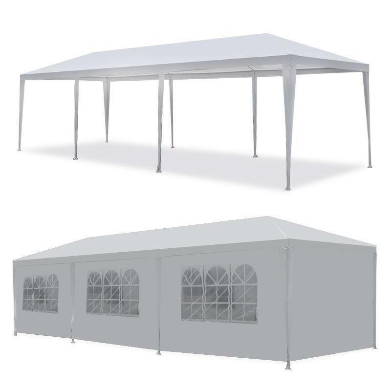 10'x30' Outdoor Canopy Tent | Party Wedding Pavilion | 8 Removable Walls White