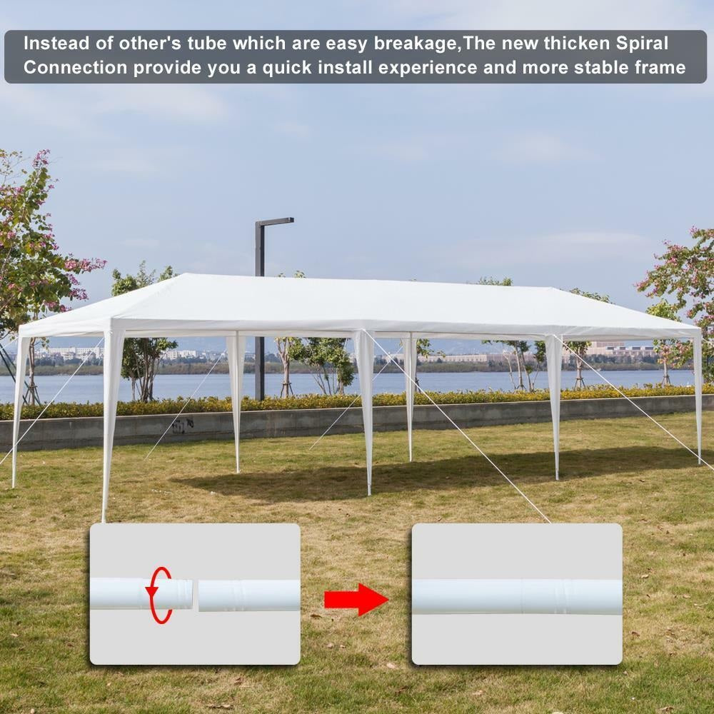 10'x30' Outdoor Canopy Tent | Party Wedding Pavilion | 8 Removable Walls White