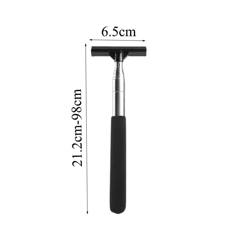 Car Rearview Mirror Wiper Stainless Steel Telescopic 98Cm Retractable Layered Brush Head Auto Mirror Wash Cleaning Brush Wiper