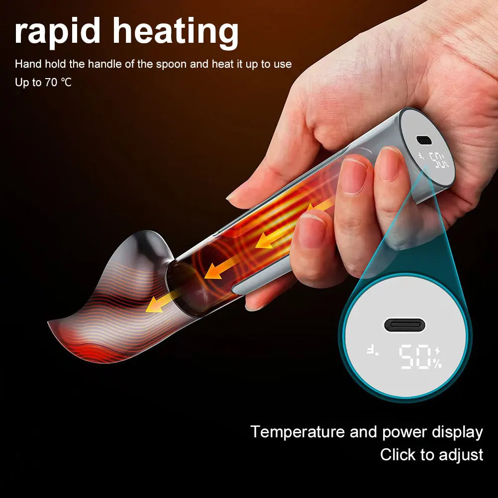 Electric Heated Ice Cream Scoop Rechargeable Self Heated Ice Cream Spoon with LED Display Softening Hard Ice Cream Easy to Clean