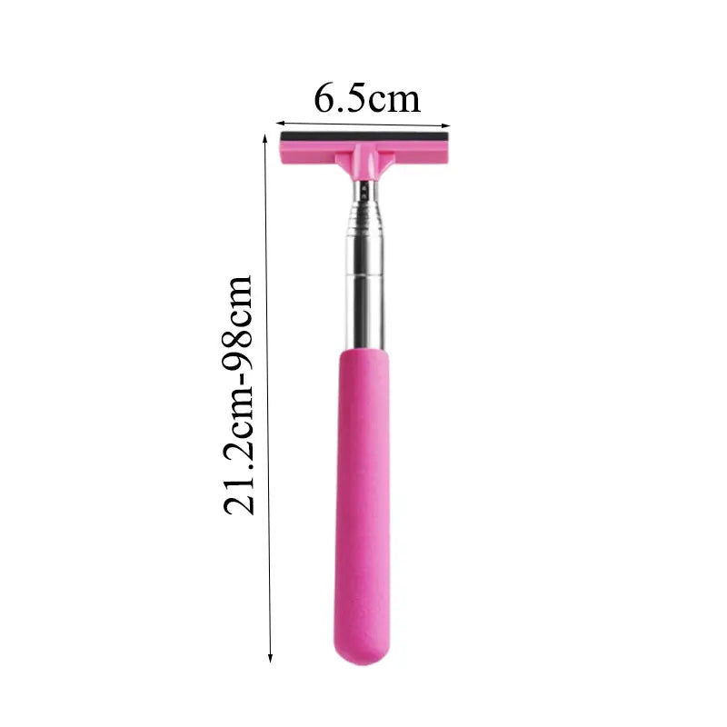 Car Rearview Mirror Wiper Stainless Steel Telescopic 98Cm Retractable Layered Brush Head Auto Mirror Wash Cleaning Brush Wiper