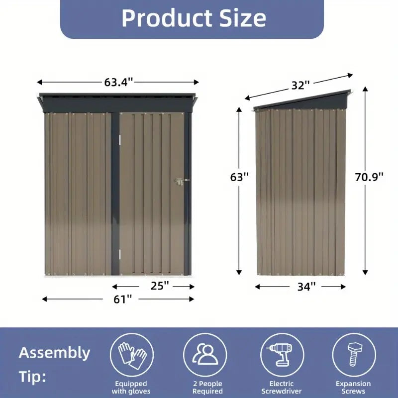 5x3 All Metal Shed