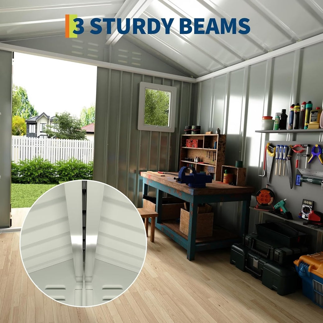 6x4 FT Metal Storage Sheds Outdoor with Window