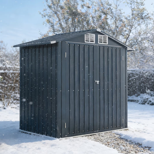 6x4 FT Metal Garden Shed