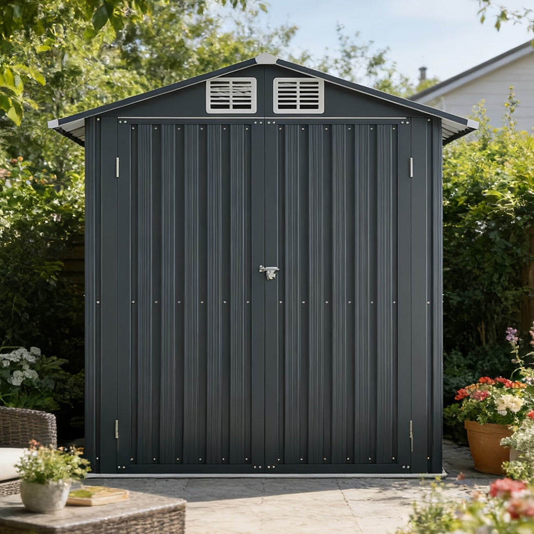 6x4 FT Metal Garden Shed