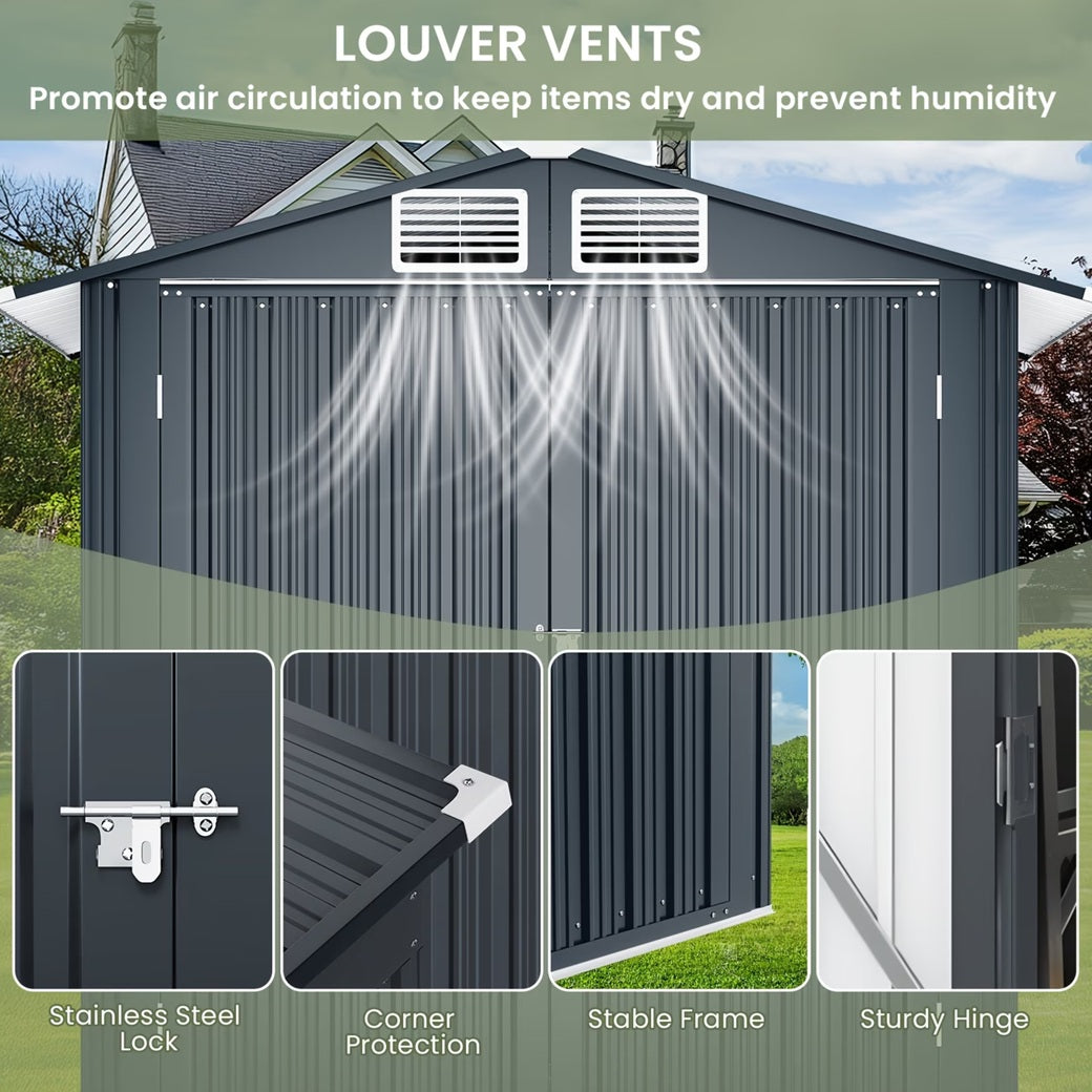 6x4 FT Metal Garden Shed