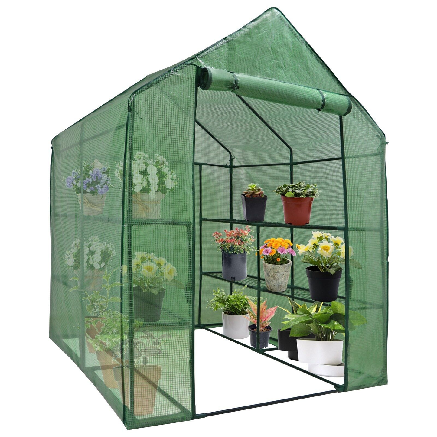 8 Shelves 3 Tiers Greenhouse | Portable Mini Walk In | Outdoor MINI Planter House