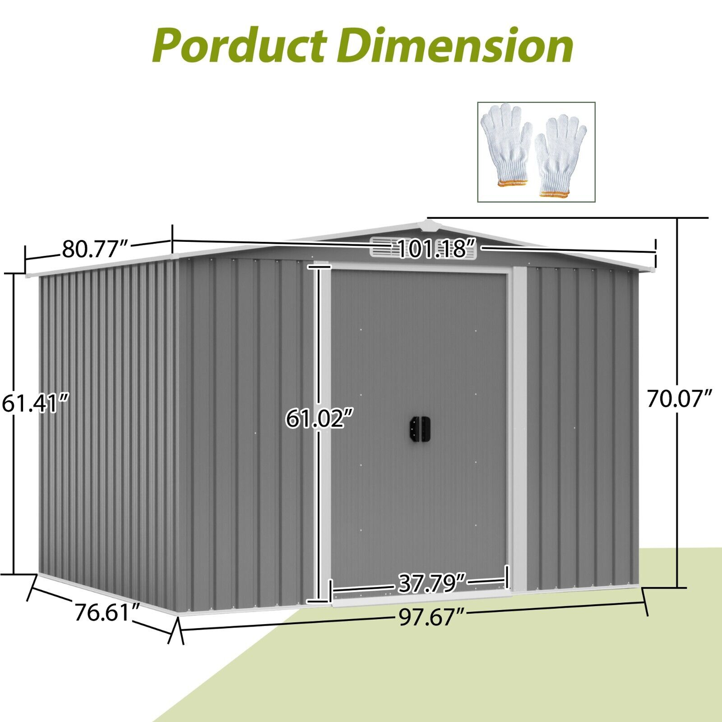 8x6 Outdoor Storage Shed | Tool Storage | Large Metal House Heavy Duty