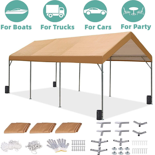 10x20'Outdoor Heavy Duty Carport Canopy Garage Car Shelter Portable Storage Shed