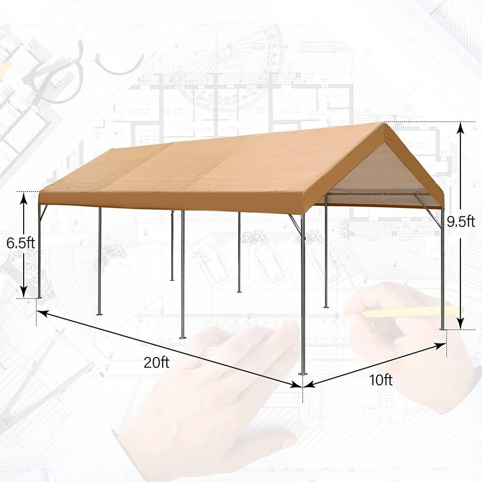 10x20'Outdoor Heavy Duty Carport Canopy Garage Car Shelter Portable Storage Shed