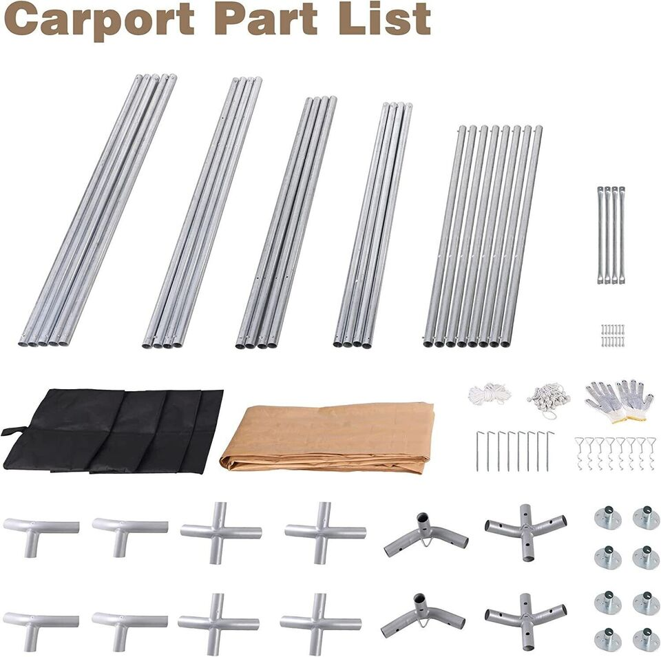 10x20'Outdoor Heavy Duty Carport Canopy Garage Car Shelter Portable Storage Shed