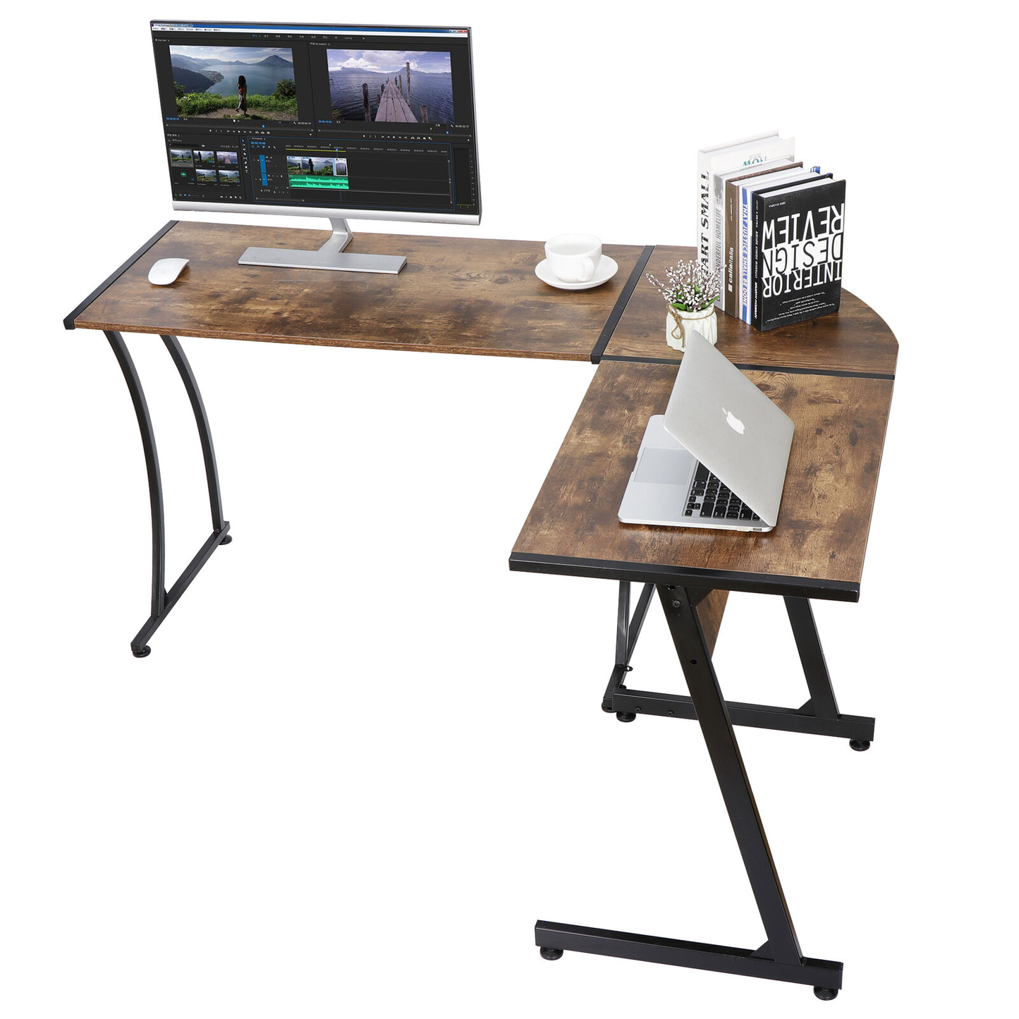 58" L Shaped Desk | Corner Computer Gaming Table | Laptop Table | Workstation Home Office