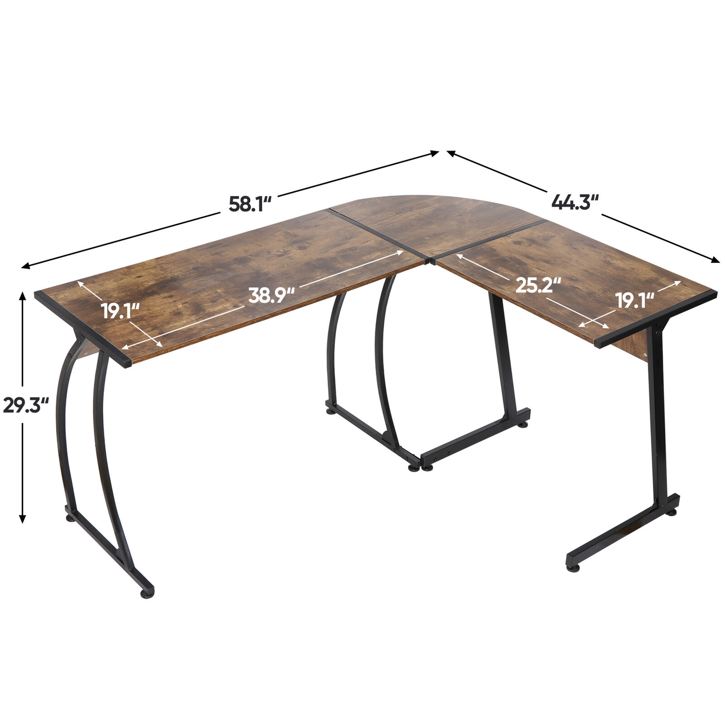 58" L Shaped Desk | Corner Computer Gaming Table | Laptop Table | Workstation Home Office