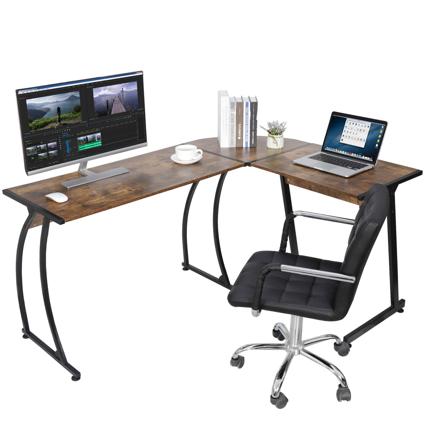 58" L Shaped Desk | Corner Computer Gaming Table | Laptop Table | Workstation Home Office