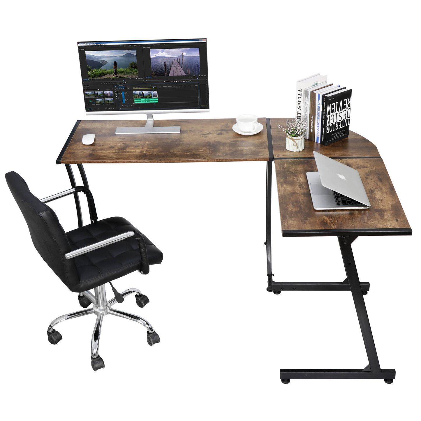 58" L Shaped Desk | Corner Computer Gaming Table | Laptop Table | Workstation Home Office