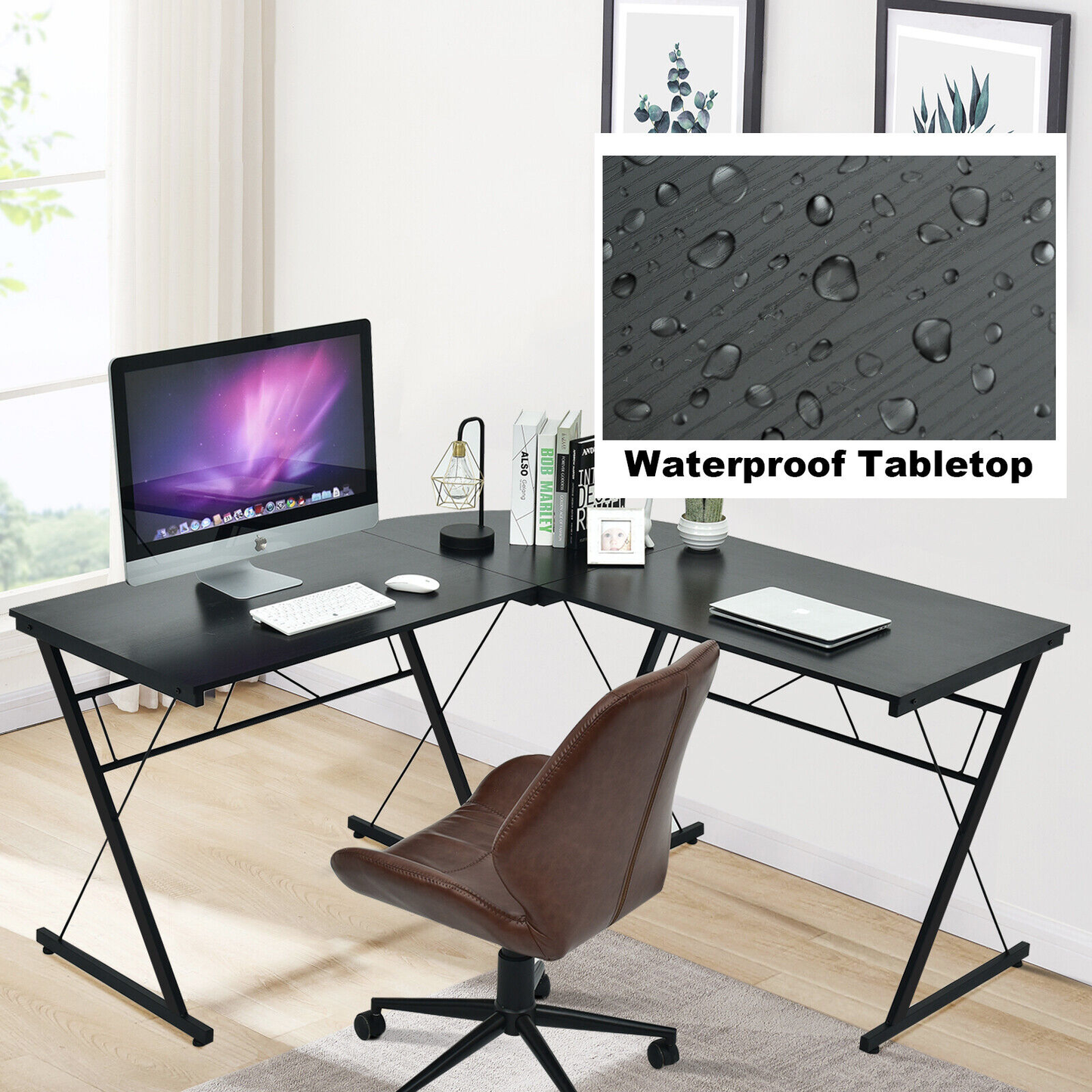 59" L-Shaped Corner Desk | Office Home Computer Table | Study Workstation