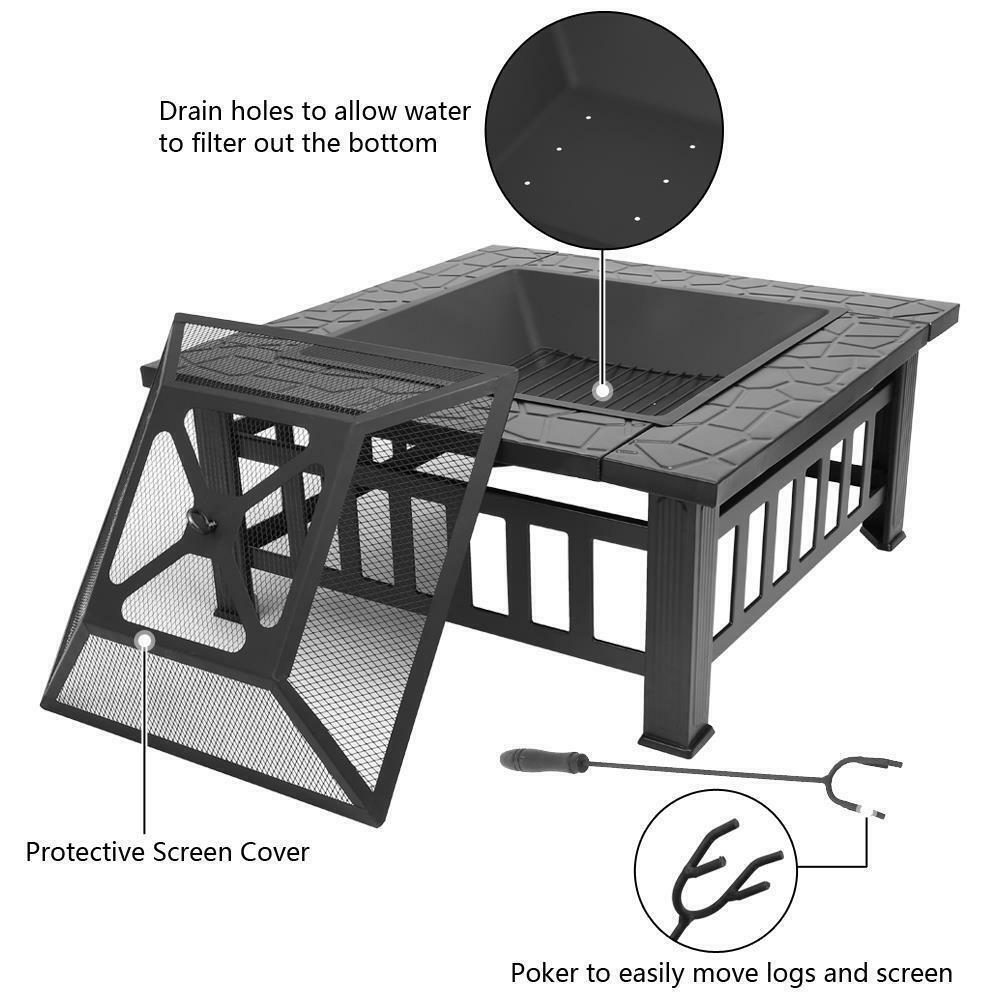 Wood Burning Fire Pit | Outdoor Heater | Backyard Patio Deck Stove | Fireplace bowl