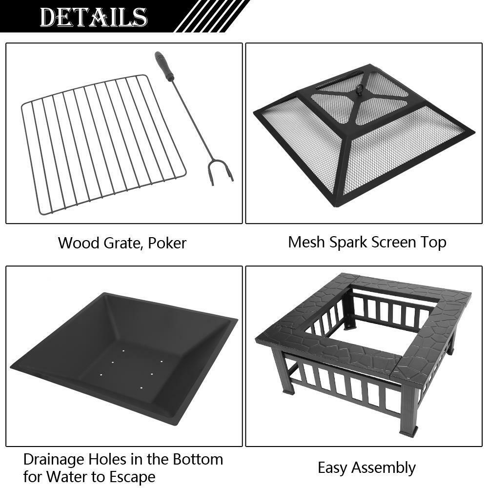 Wood Burning Fire Pit | Outdoor Heater | Backyard Patio Deck Stove | Fireplace bowl