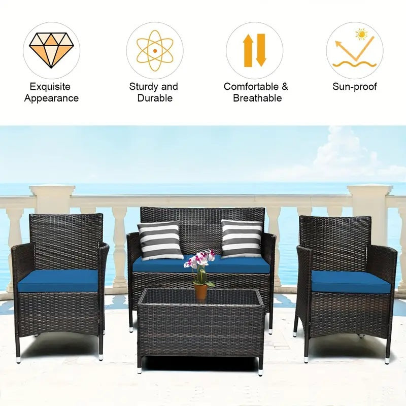 Our 4-piece rattan sofa set