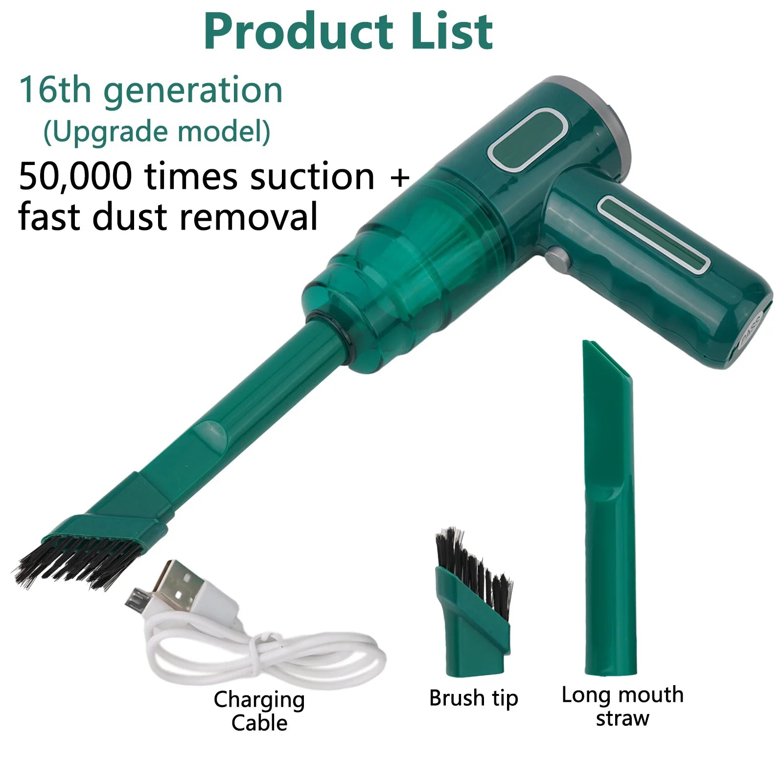 For Car Home Mini Vacuum Cleaner Sweeping Robot 14500Pa Automatic Car Auto Cordless Home Wireless Mini Portable