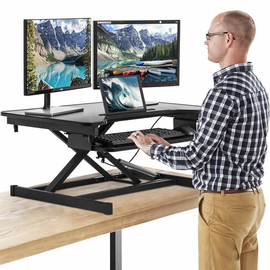 Standing Desk Converter | Stand Up Desk | Adjustable Desk | 32 inches Riser Home Office