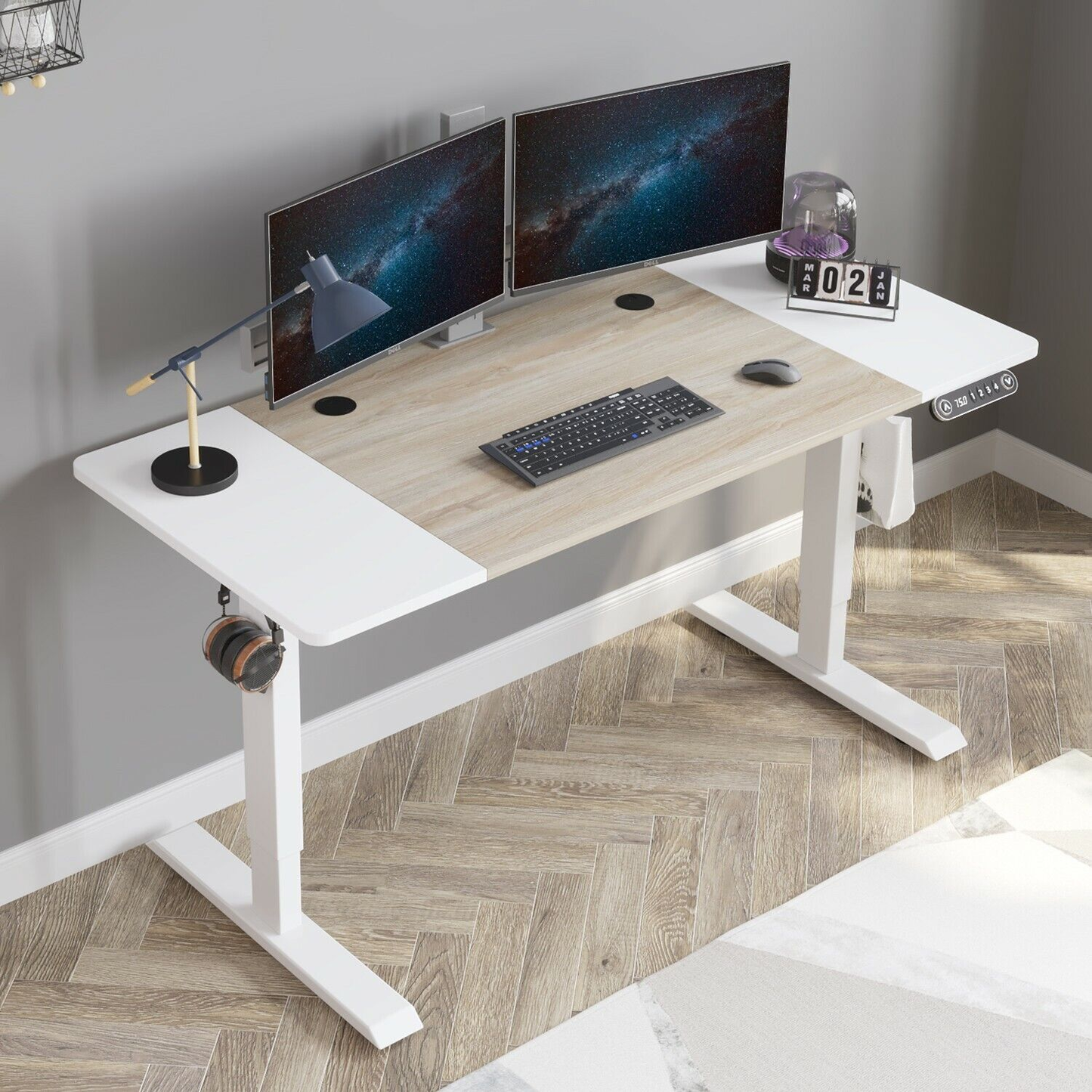 55" Electric Standing Desk |  Height Adjustable | Sit Lifting Home Table