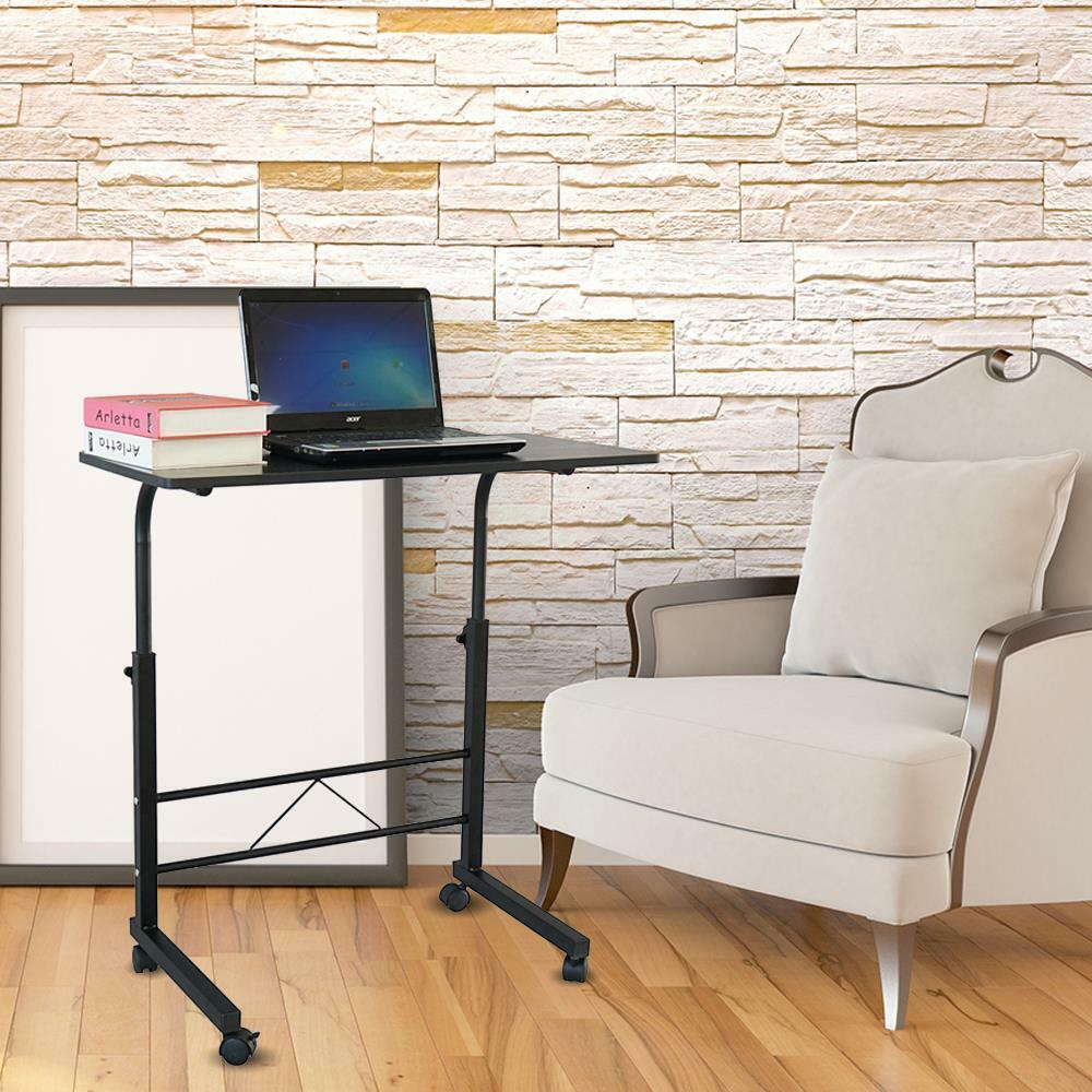 Portable Standing Desk | Rolling Adjustable Table Cart | Computer Mobile Stand