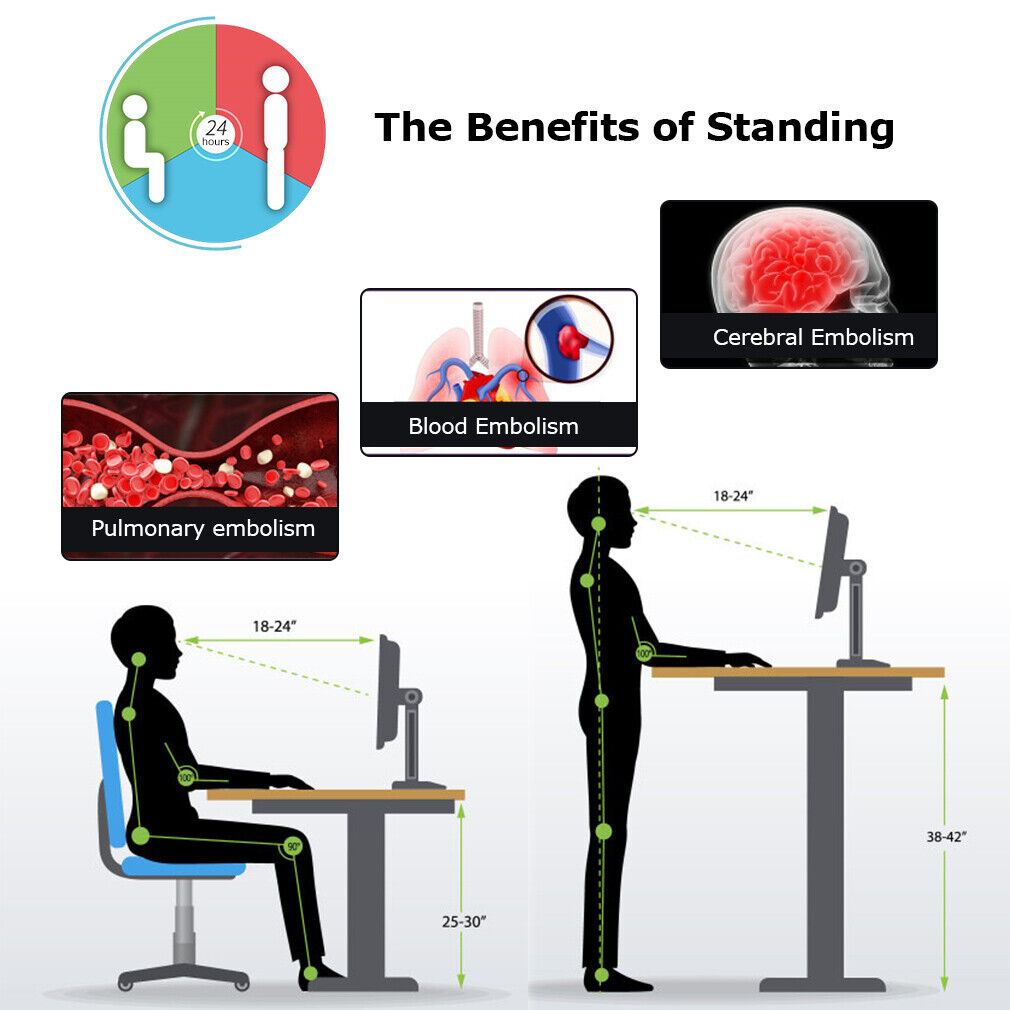 Standing Desk Converter | Stand Up Desk | Adjustable Desk | 32 inches Riser Home Office