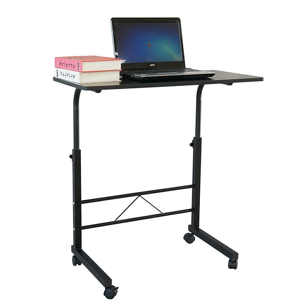 Portable Standing Desk | Rolling Adjustable Table Cart | Computer Mobile Stand