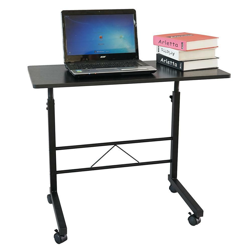 Portable Standing Desk | Rolling Adjustable Table Cart | Computer Mobile Stand