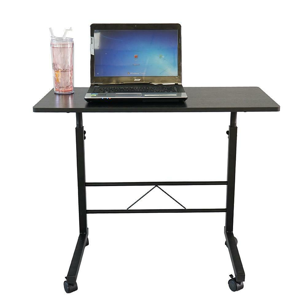 Portable Standing Desk | Rolling Adjustable Table Cart | Computer Mobile Stand