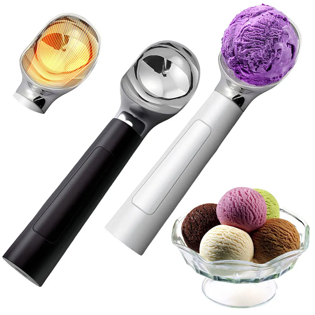 Electric Heated Ice Cream Scoop Rechargeable Self Heated Ice Cream Spoon with LED Display Softening Hard Ice Cream Easy to Clean